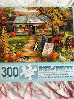 “Farmer's Market” 300-Piece Large Piece Puzzle - Colorful Autumn Scene